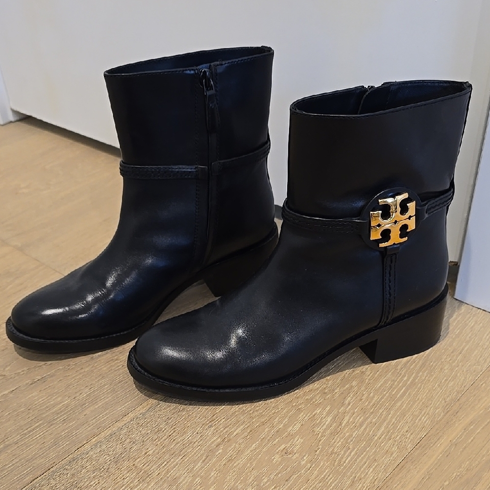 Tory Burch Black Leather Ankle Boots